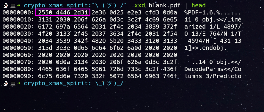 encrypted magic bytes